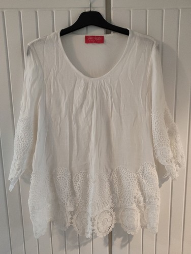 Cream white peasant blouse - peasant,