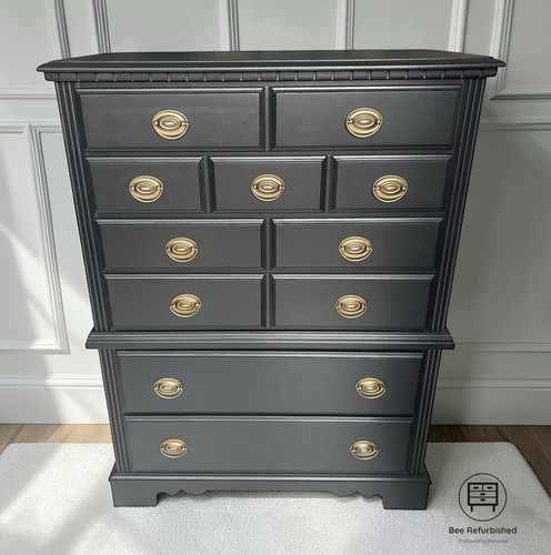 Black tallboy chest of - chest, 6