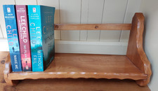 Small vintage varnished wood book trough, rest, rack, shelf, booktrough, 45cm