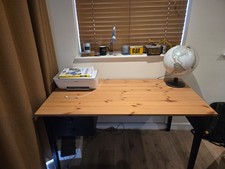 wooden desk with drawers