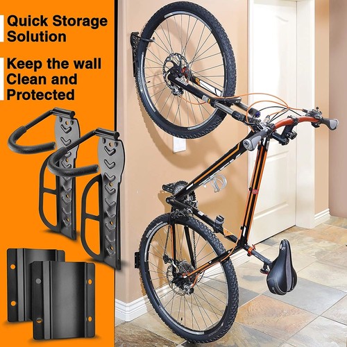 Bike rack wall mount hook - 2x,