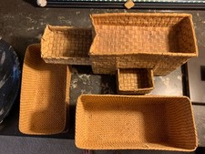 Vintage Moroccan woven rattan