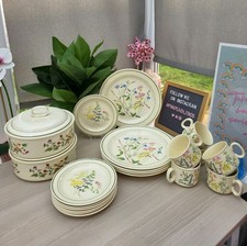 Vintage J&G Meakin Trend “Herbs” Dinner Set – 20 Pieces – Botanical Ironstone