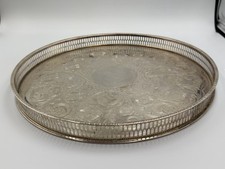Vintage Viners Of Sheffield Silver Plated Serving Dinner Drinks Tray Chasco