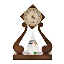 Galileo Thermometer Weather Station Wooden Desk Ornament Home Decor Unique Gift