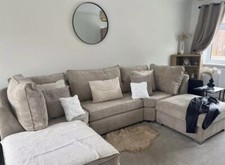 U Shape Sofa Cinema Sofa SALE PRICE Beige L Shape New Corner Chaise Footstool