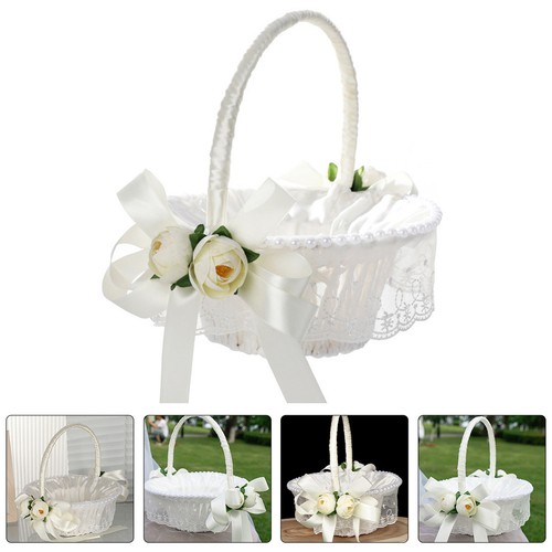 Flower basket with handle girl - flower,