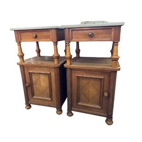 Pair marble top french - pair,