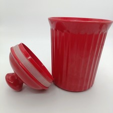 Retro 100% Melamine Red Biscuit Barrel Jar Excellent Condition 