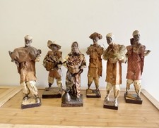 Vintage Mexican Handmade Paper Mache Sculptures Peasants Figures Hand Crafted
