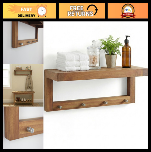 Teak floating shelf - 24",