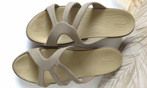 Crocs womens beige strappy - womens,