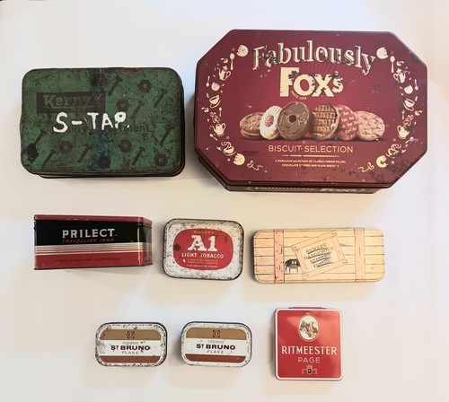Collection old tins fox - tins, fox's