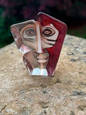 Rare Mats Jonasson Domino Crystal Glass Sculpture with original box 88162