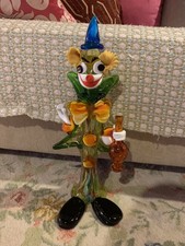 STUNNING RARE HUGE Murano-Style Glass Clown w/ Bottle