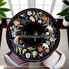 Black Marble Inlay Coffee Tabletop Marquetry Art Luxury Console Furniture Decor