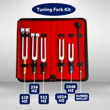Chakra Grip Tuning Fork Set - Therapy Vibration Healing 128-2048Hz with mallet