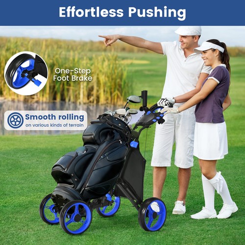 Wheel golf trolley push - trolley, and