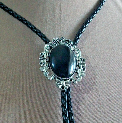 Western bolo tie black - 77#,