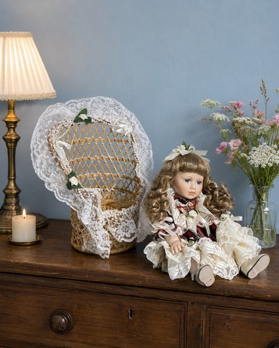 Vintage porcelain doll with - doll,