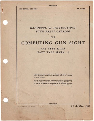 1945 computing gun sight aaf - computing,