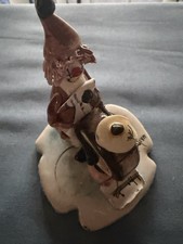 VINTAGE CLAY FIGURES ZAMPIVA of  ITALY CLOWN MINIATURES PLAYING DRUM