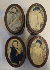 4 X Small Vintage Tea Caddy