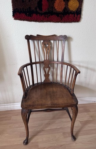 Antique wood windsor armchair - antique,