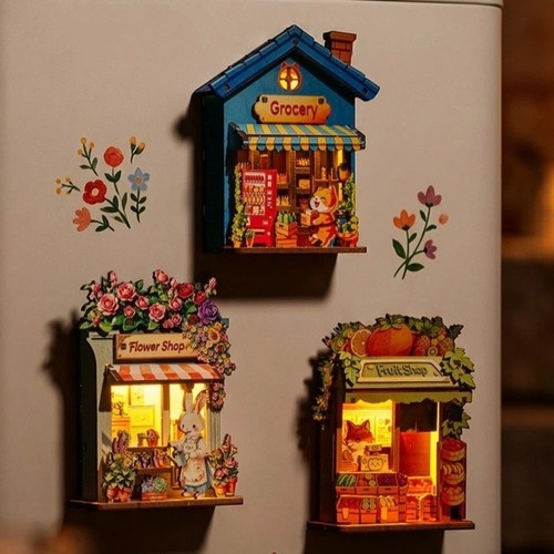 Animals shop diy wooden mini - shop,