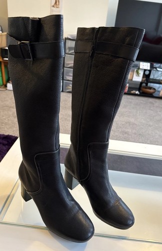 Camper black leather - black, platform