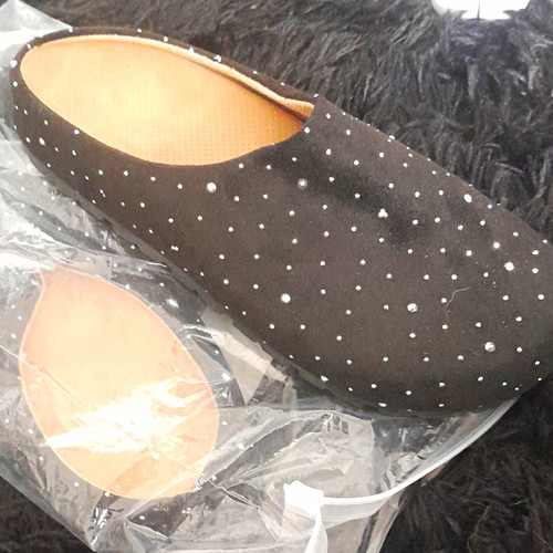 Women black slip flat - black, slip-on