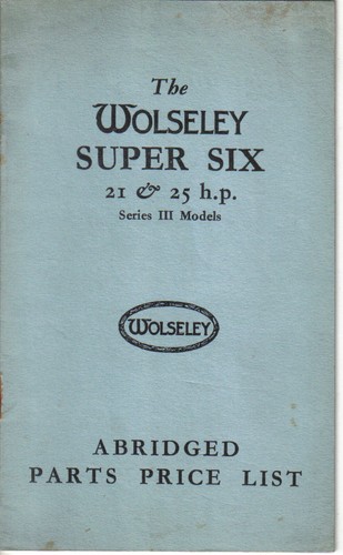 Wolseley super six 25 - wolseley, hp