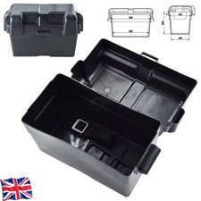 Leisure Battery Box Black Large With Straps Caravan Camper Boat Motorhome UK