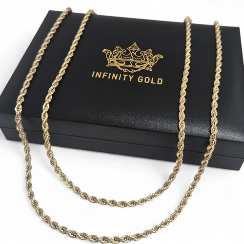 Mens 9ct gold 5mm rope - mens,