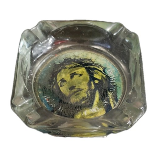 Jesus christ glass ashtray - jesus,