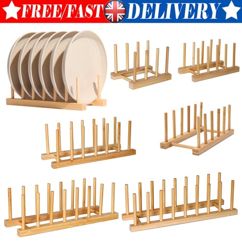 Bamboo wooden dish rack plate - wooden,