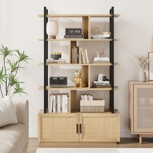 Tier rattan bookshelf with - tier,