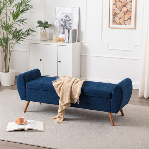 Storage bench ottoman chenille - bench,