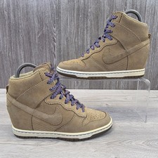 Nike Dunk Sky Hi Women's Size UK 5 Hidden Heel Suede Filbert 528899-201 Rare 