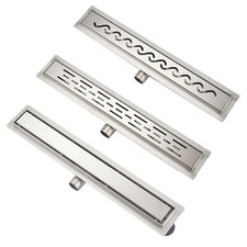 LINEAR SHOWER DRAIN STAINLESS STEEL WETROOM BATHROOM CHANNEL GULLY TRAP WASTE