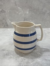 Vintage Chef Ware Blue Striped Cream  Milk Jug Staffordshire
