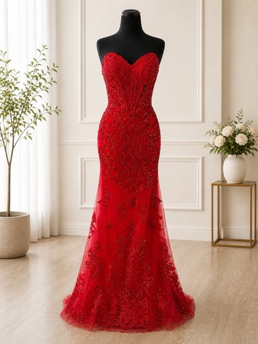Morilee embellished red prom - red,