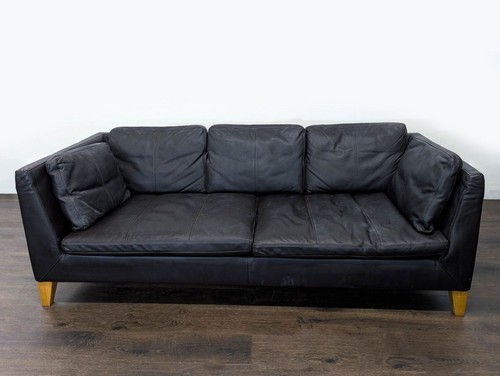 Ikea seat dark leather sofa - dark,