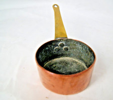 Copper Pan Antique Miniature Riveted Brass Handle Heavy Gauge Metal Kitchenalia