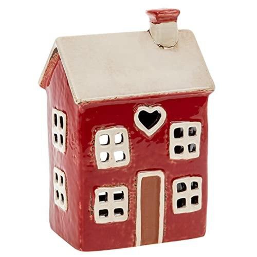Red house ceramic tealight - red,