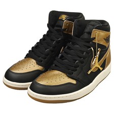 Nike Air Jordan 1 Retro High Og Mens Fashion Trainers in Black Gold - UK8