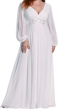 EVER PRETTY Formal Evening Bridal Wedding Elegant Chiffon Dress Size 18/20 2XL