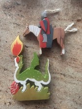 Wooden Knight And Dragon Handmade Wood Toy Waldorf