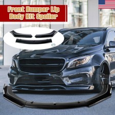 Black front bumper lip spoiler - black,