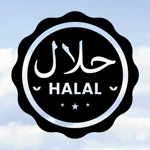 Halal sign sticker 140mm - sign,